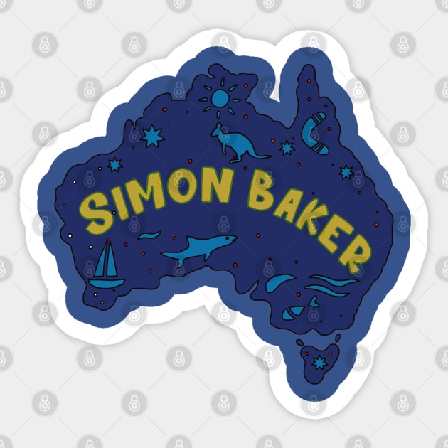 AUSSIE MAP SIMON BAKER Sticker by elsa-HD